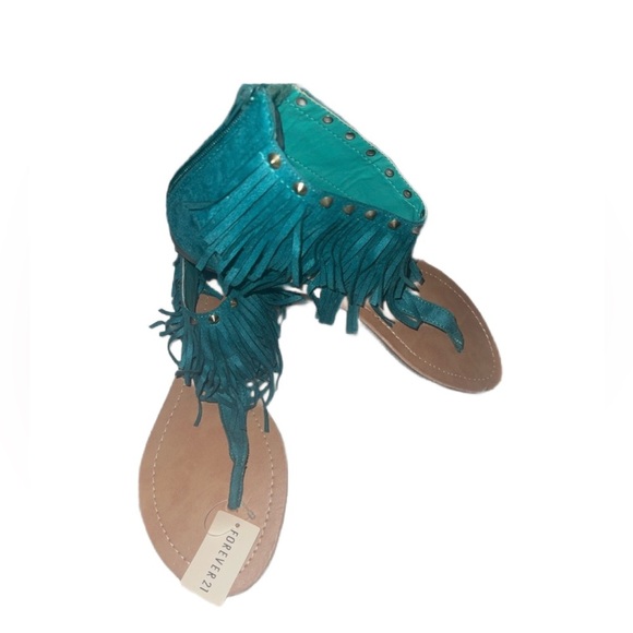 FOREVER 21 DELILAH SANDAL - CARIBBEAN BLUE SIZE 10 (NEW WITH TAGS) - Picture 3 of 4